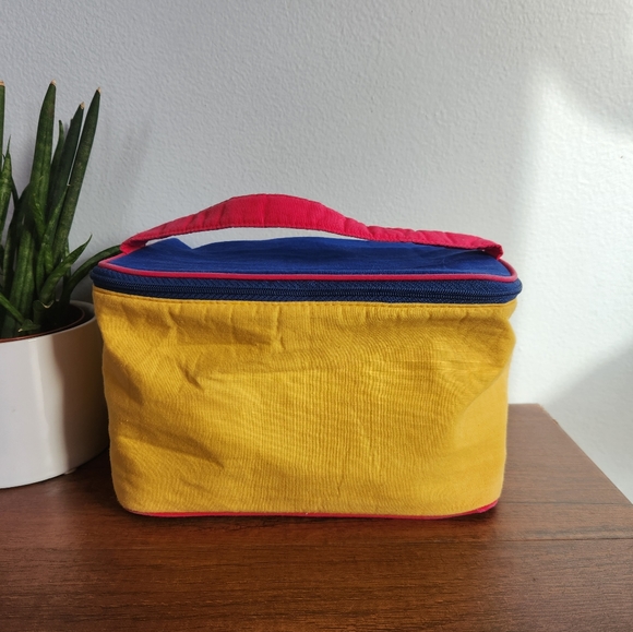 Pastel Colorblock Travel Makeup Beauty Case - Picture 1 of 9